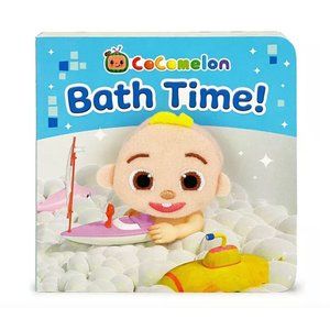CoComelon Bath Time! Hardcover Board Book with Puppet NEW